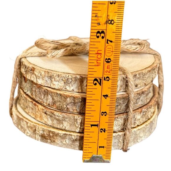 Decorative Twine Wrapped Wooden Decorative Stack of Coasters. - Picture 6 of 6